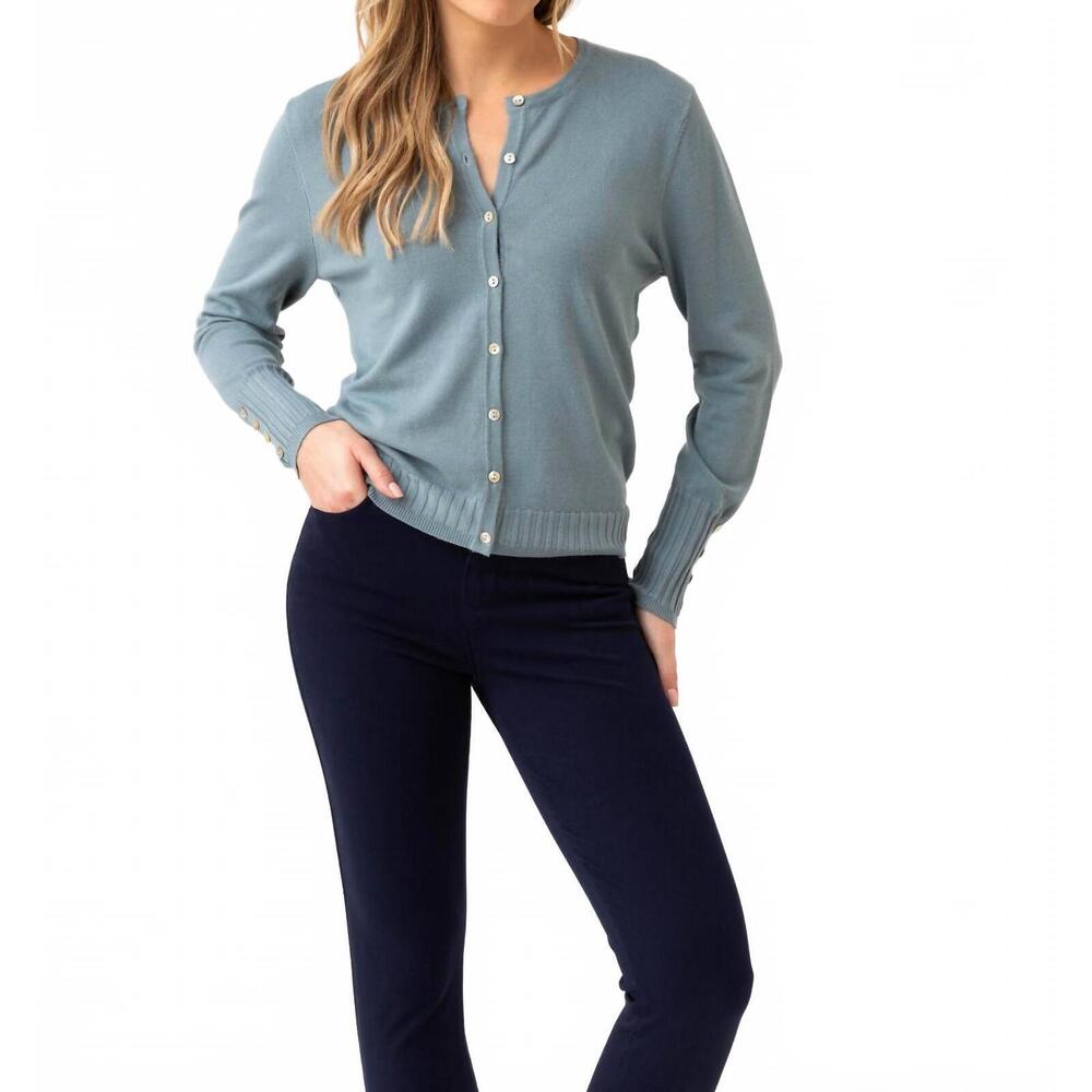 NEW MARBLE essential button cardigan in seafoam